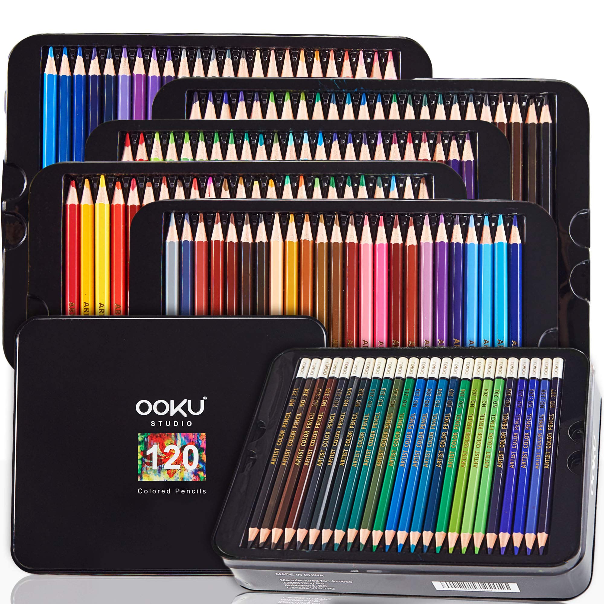hhhouu 120 Coloured Pencils Set, Artist Professional Art Supplies, Sof