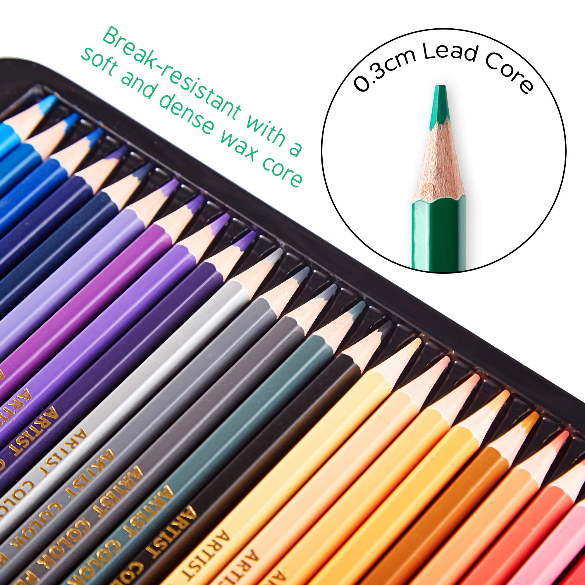 AOOKMIYA 300-Colors Colored Pencils for Adult Coloring Books, Soft Cor
