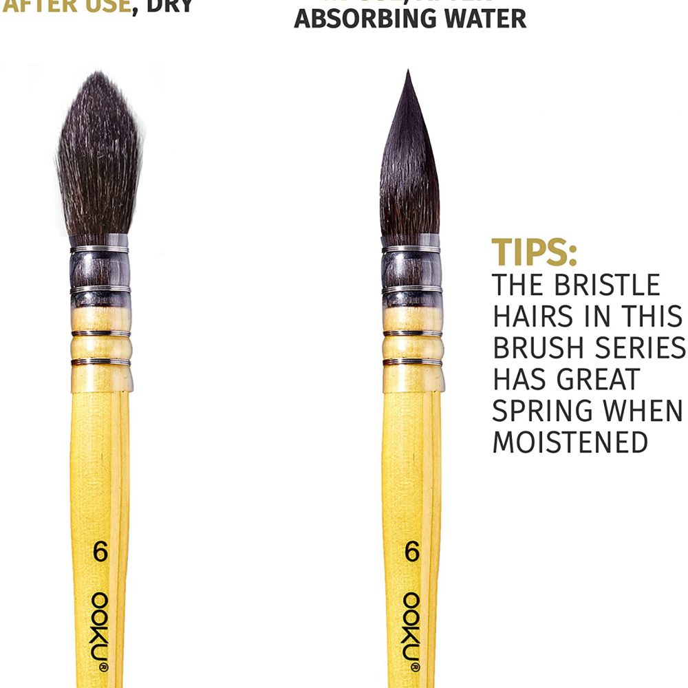 OOKU Professional Quill Brush Real Squirrel Hair Blend Watercolor