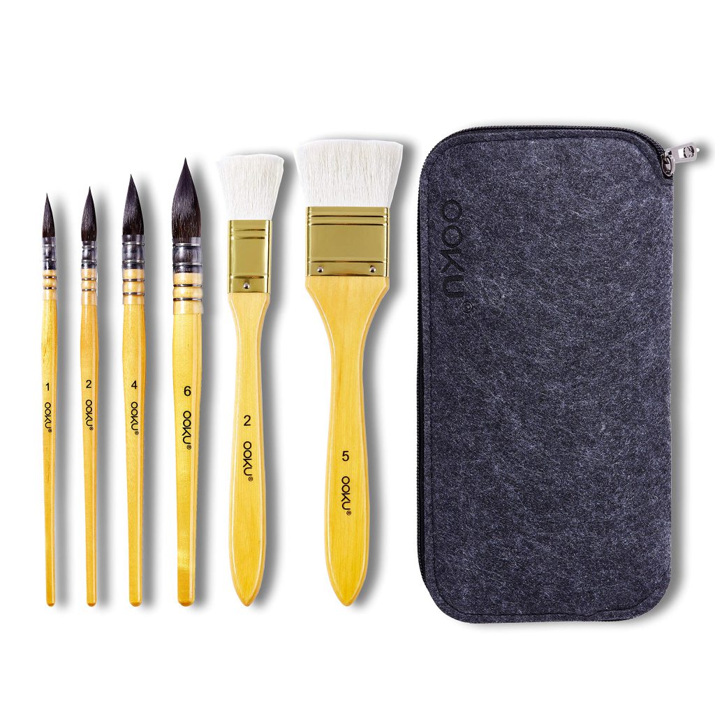 Ooku Professional Quill Brushes Real Squirrel Hair Blend Watercolor