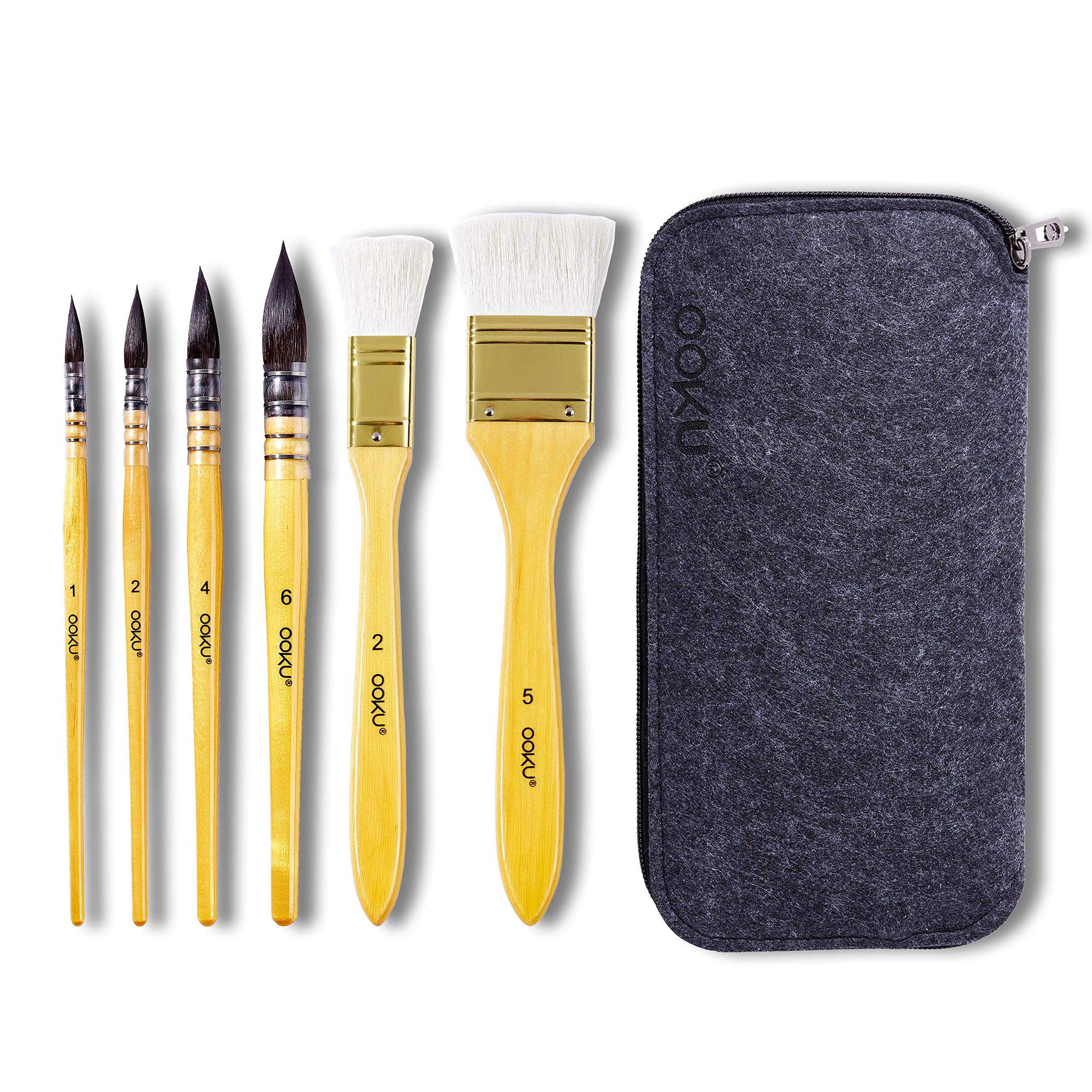 OOKU 1 Pc Sable Paint Brushes | Size 2 Travel Watercolor Brush with  Reversible Cap | Premium Fine Paint Brush for Watercolor, Gouache, Acrylic,  Pocket