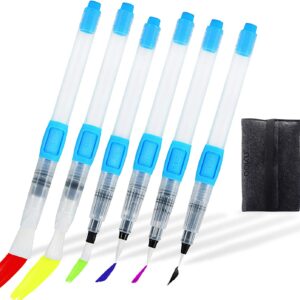 OOKU Watercolor Brush Pens | Professional Watercolor Pens with Push Button to Control Flow Speed, Self-Moistening Water Brush Pen | Used for Painting, Lettering, Coloring Water Color Brush