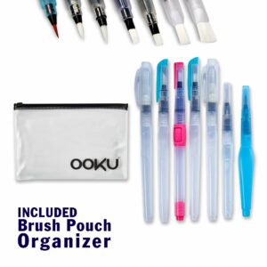OOKU Watercolor Brush Pens - Set of 7 Multi-Purpose Watercolor Pens Refillable, Artist Grade Watercolor Brushes for Water Color Painting, Lettering | Art Watercolor Paint Brushes for Kids Adults