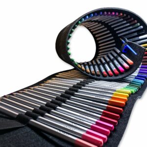 OOKU Artist Pro Watercolor Pencils | Wet Water Color Pencils Set/Dry Coloring Pencils Set for Adults, Kids | w/Wool Pencil Wrap, Watercolor Brush, Sharpener