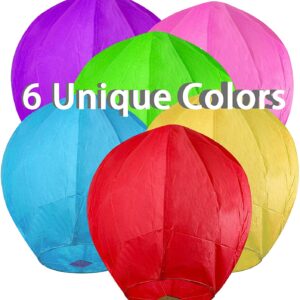 OOKU 34" Paper Lanterns Colorful | Biodegradable for New Years, Festivals, Memorials, Wedding Decoration | Eco Friendly Chinese & Japenese Lanterns Lights