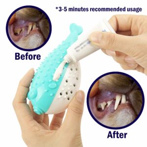OOKU Cat Toothbrush Toys | Interactive Fish Shaped Cat Toy for Indoor Cats Kitten Built-in Small Bell | Tough Cat Toothbrush Nontoxic | Rubber Cat Teething Chew Toys for Molar Venting & Teeth Cleaning